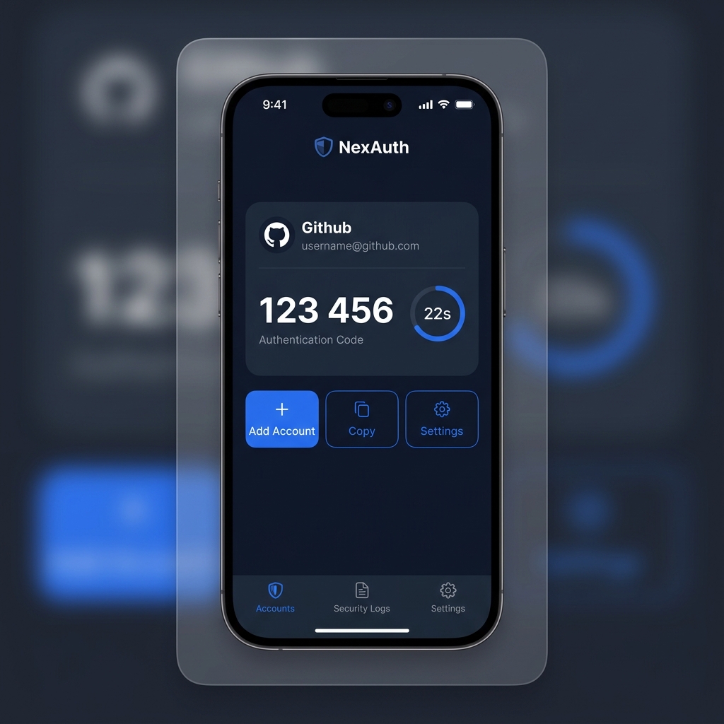 NexAuth App Interface Mockup